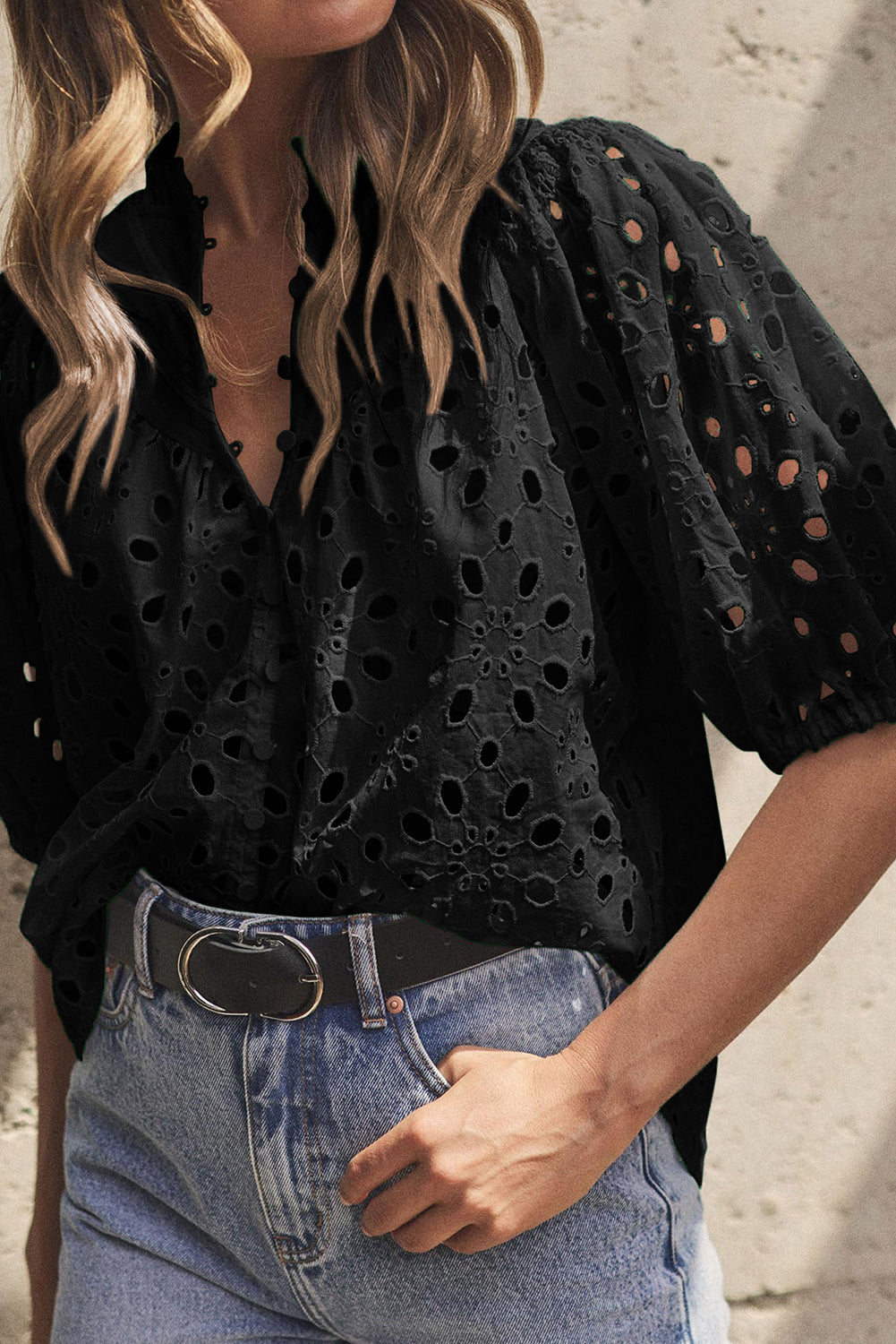 Eyelet Button Shirt