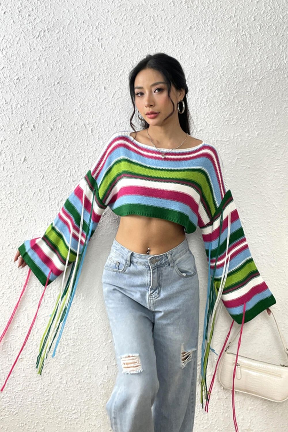 Multicolored Fringe Top