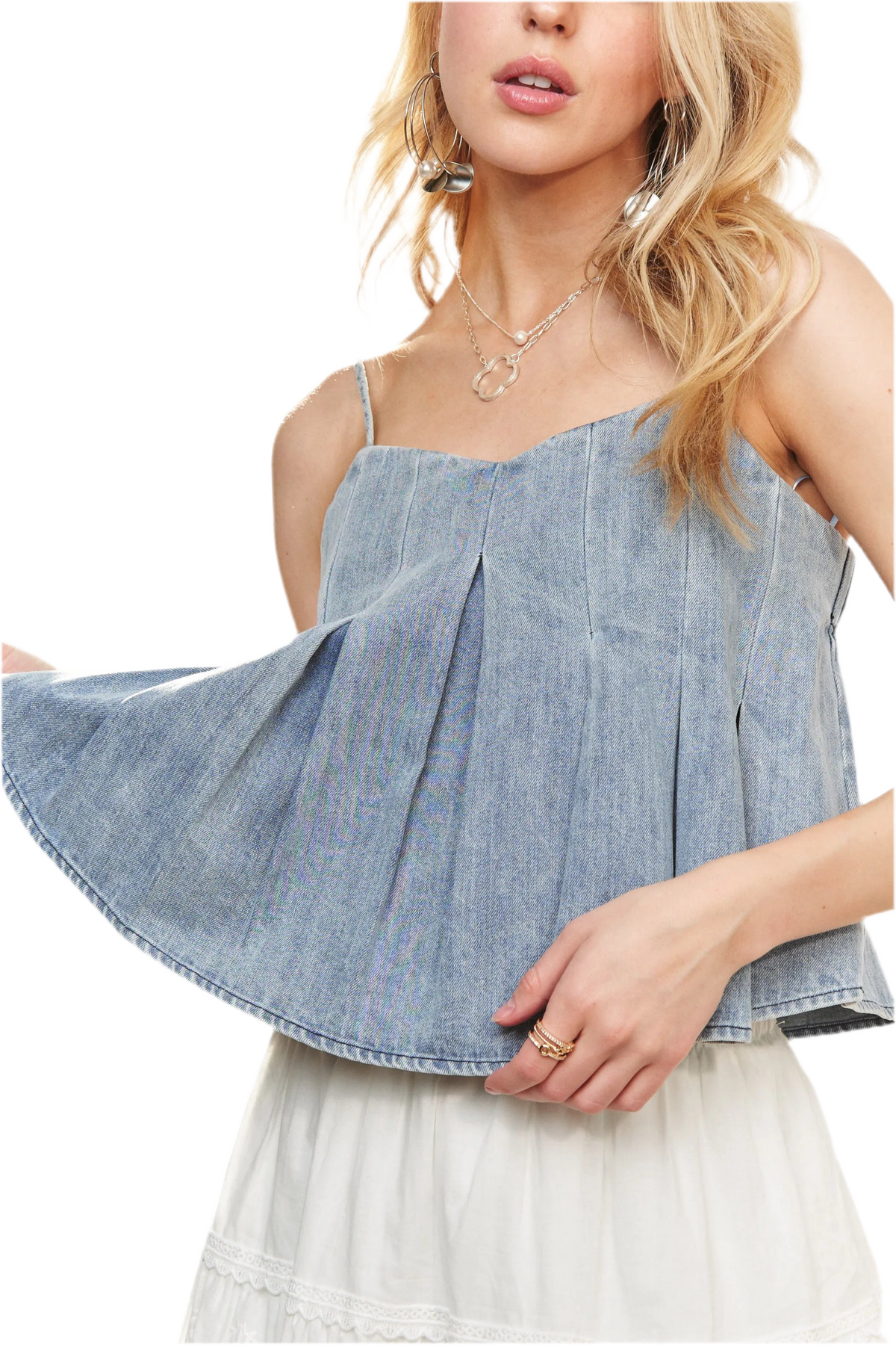 Lotus Denim Crop Top