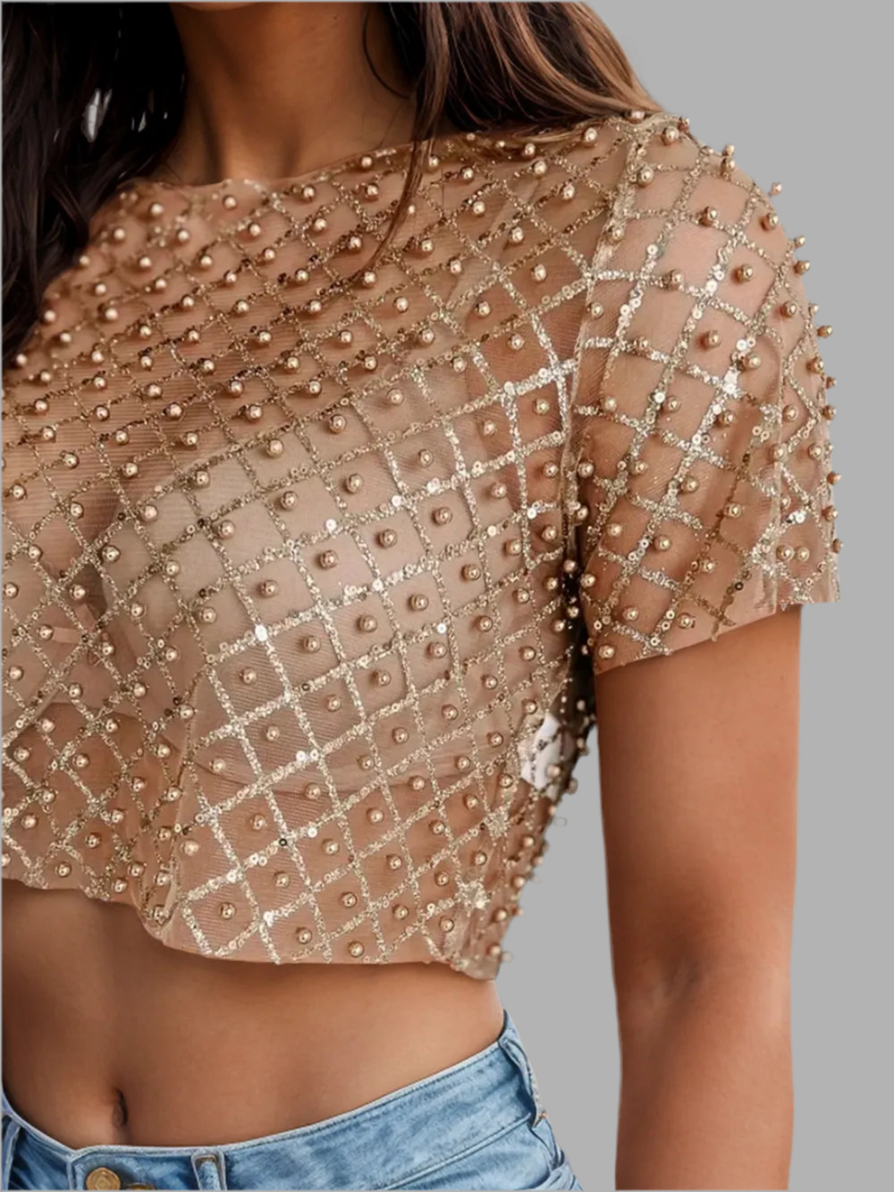 Sequin Crop Top