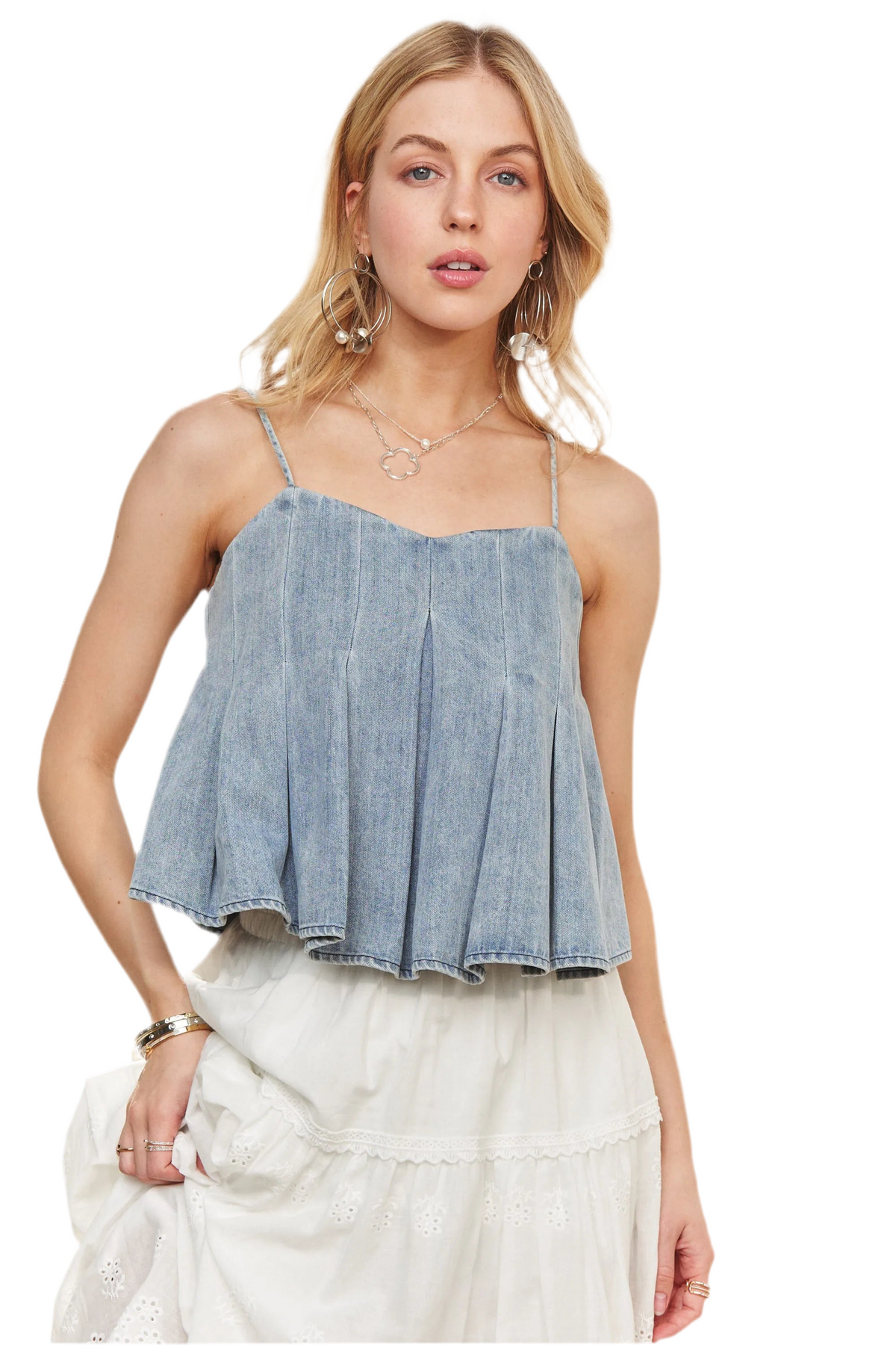 Lotus Denim Crop Top