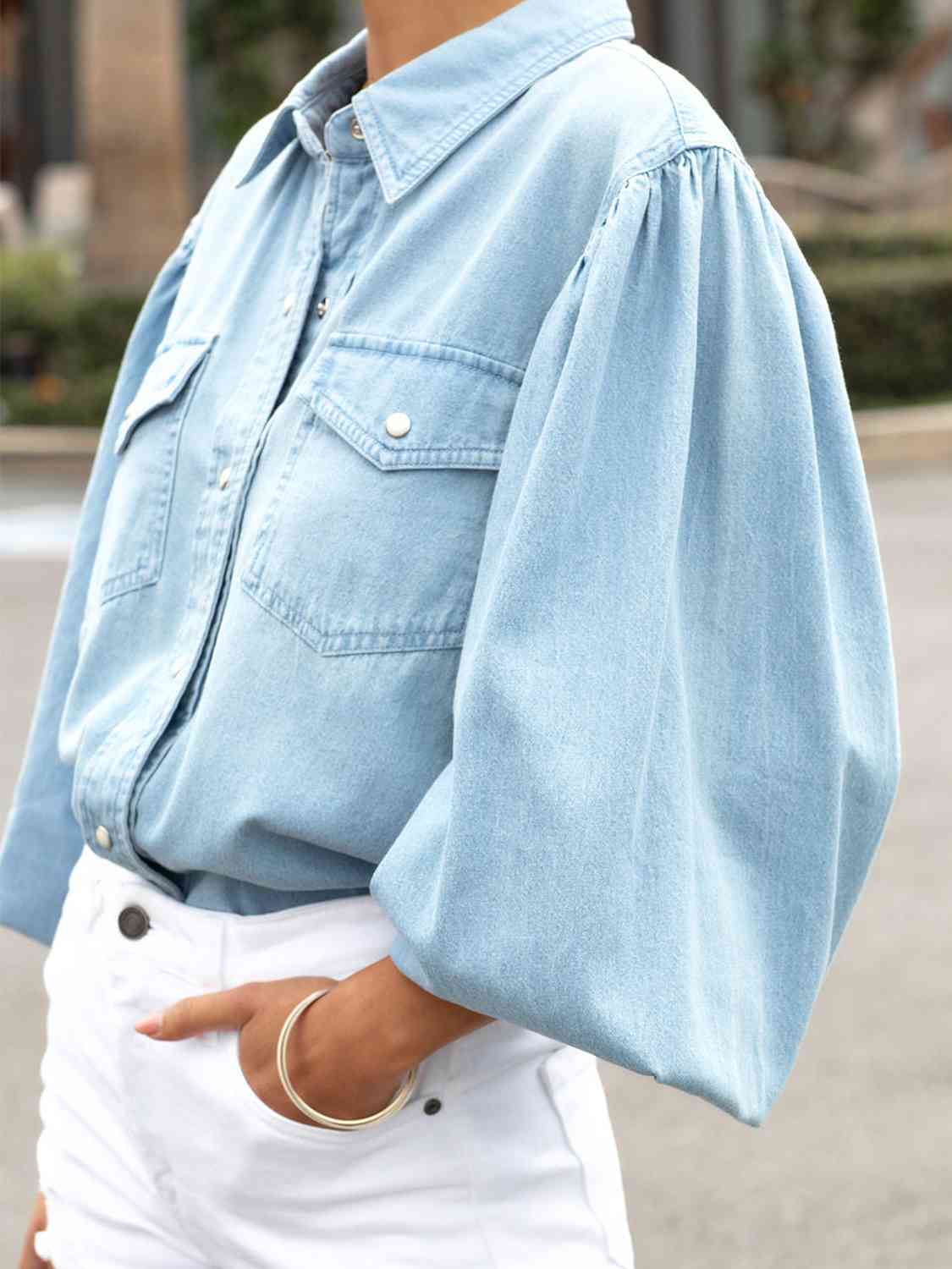 Puff Sleeve Denim