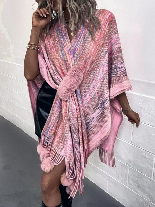 Heather Fringe Poncho