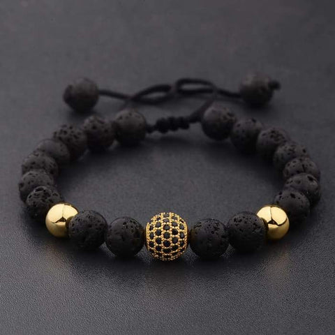 Gold Lava Stone Bracelet
