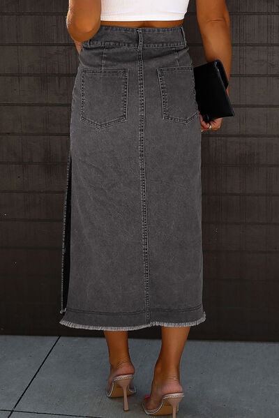 Charcoal Denim Skirt